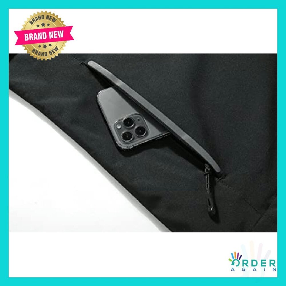 Lightweight Waterproof Rain Jacket Hooded Windbreaker Hiking Outdoor Activewear - Picture 8 of 8